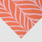 Papier Mousseline Palm Feuille Motif orange et rose (Détail)