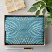 Papier Mousseline Palm Feuilles Abstrait Aqua Palm Decoupage (Cadeau)