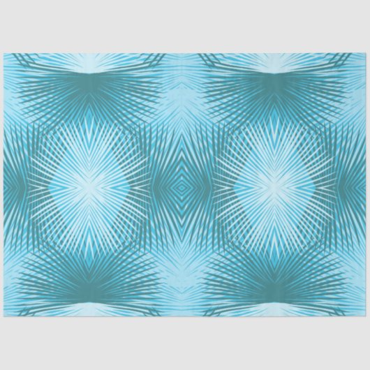 Papier Mousseline Palm Feuilles Abstrait Aqua Palm Decoupage (Recto)