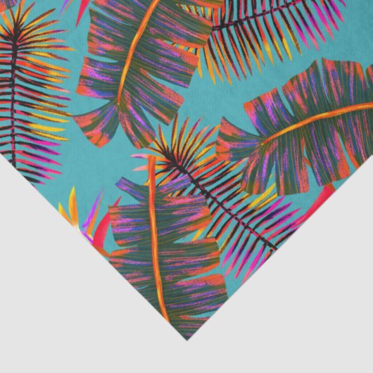 Papier Mousseline Palm Paradise Teal (Détail)
