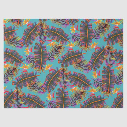 Papier Mousseline Palm Paradise Teal (Recto)