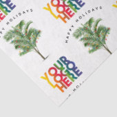 Papier Mousseline Palm Tree Business Logo Carte de Noël (Détail)