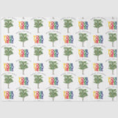 Papier Mousseline Palm Tree Business Logo Carte de Noël (Recto)