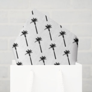 Papier Mousseline Palm Tree Silhouette Côtière Voyage Chic Amusement