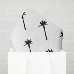 Papier Mousseline Palm Tree Silhouette Côtière Voyage Chic Amusement