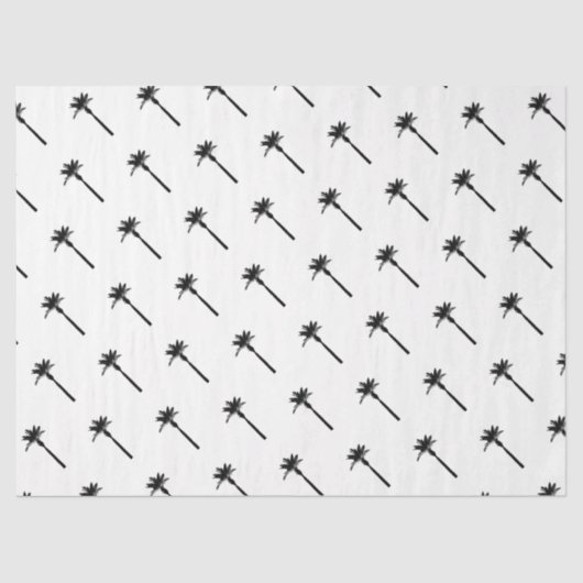 Papier Mousseline Palm Tree Silhouette Côtière Voyage Chic Amusement (Recto)