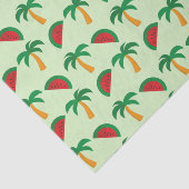 Papier Mousseline Palm Trees and Watermelon Tropical Pattern (Détail)