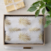 Papier Mousseline Palme d'or blanc tropical Feuille (Cadeau)
