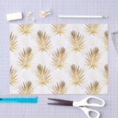 Papier Mousseline Palme d'or blanc tropical Feuille (Artisanat)