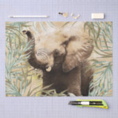 Papier Mousseline Palme tropicale éléphant (Artisanat)