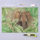 Papier Mousseline Palme tropicale éléphant (Artisanat)