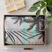 Papier Mousseline Palmes noires au coucher du soleil (Cadeau)