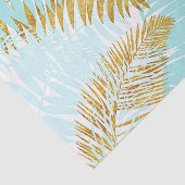 Papier Mousseline Palmettes Aloha-Tropicales d'Aqua de feuille (Détail)