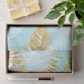 Papier Mousseline Palmettes Aloha-Tropicales d'Aqua de feuille (Cadeau)