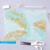 Papier Mousseline Palmettes Aloha-Tropicales d'Aqua de feuille (Artisanat)