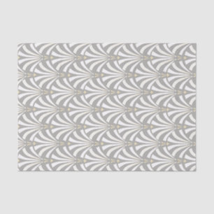 Papier Mousseline Palmettos vintages de blanc d'art déco de style