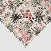 Papier Mousseline Palmier de Noël et Père Noël Tropical Retro (Détail)