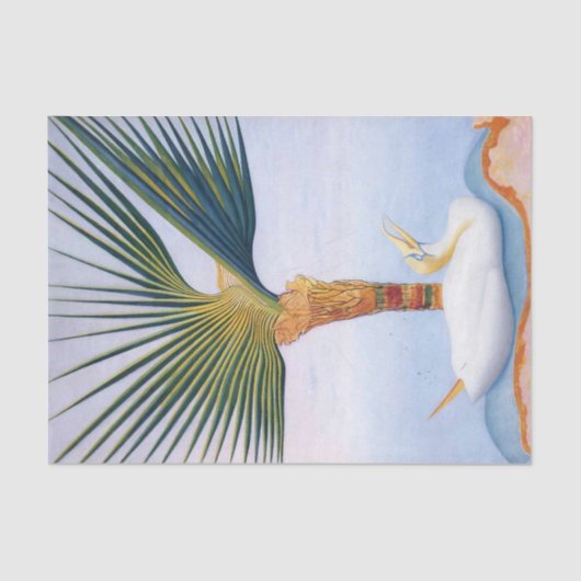 Papier Mousseline Palmier et oiseau de Joseph Stella (Recto)