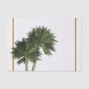 Papier Mousseline Palmier & Or Élégant Été Tropical