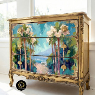 Papier Mousseline Palmier Santa Monica Californie Decoupage