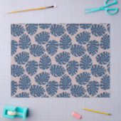 Papier Mousseline Palmier Tropical Bleu Gris (Artisanat)