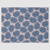 Papier Mousseline Palmier Tropical Bleu Gris (Recto)