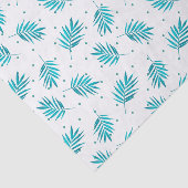 Papier Mousseline Palmier tropical bleu vert feuille motif (Détail)
