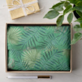 Papier Mousseline Palmier Tropical Feuille Motif vert (Cadeau)