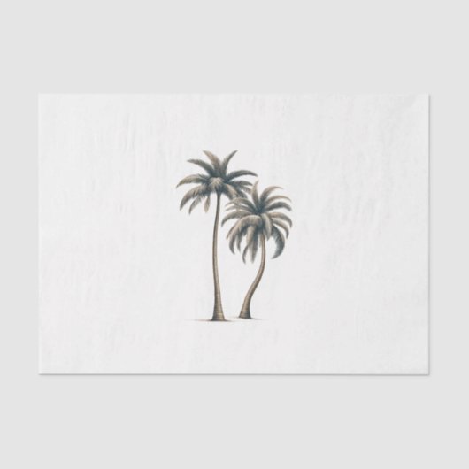 Papier Mousseline Palmier tropical Mariage côtier rustique (Recto)