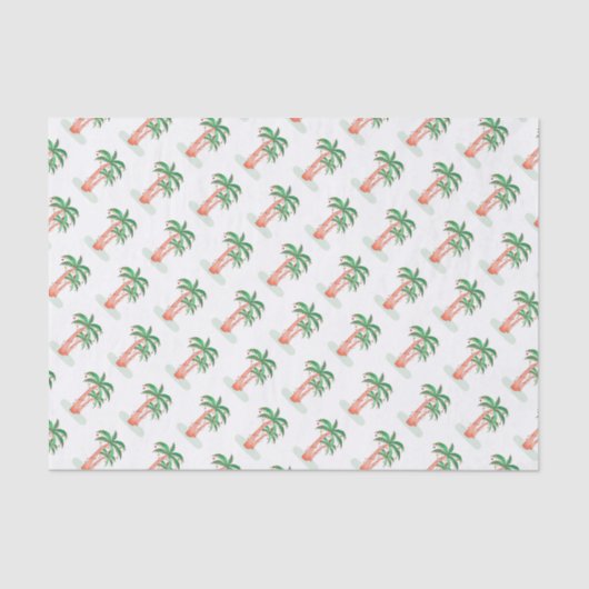 Papier Mousseline Palmiers de Noël tropicaux (Recto)