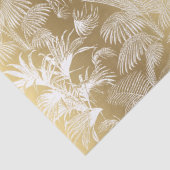 Papier Mousseline Palmiers tropicaux modernes blanc sur or (Détail)