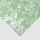 Papier Mousseline Palmiers tropicaux modernes Sage blanc Vert (Détail)