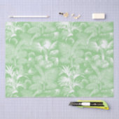 Papier Mousseline Palmiers tropicaux modernes Sage blanc Vert (Artisanat)