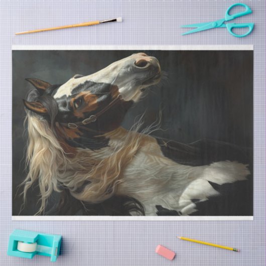 Papier Mousseline Palomino Majestueux à cheval découpage (Artisanat)