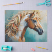 Papier Mousseline Palomino Peinture Mustang Portrait (Artisanat)