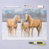 Papier Mousseline Palomino Quarter Horses (Artisanat)