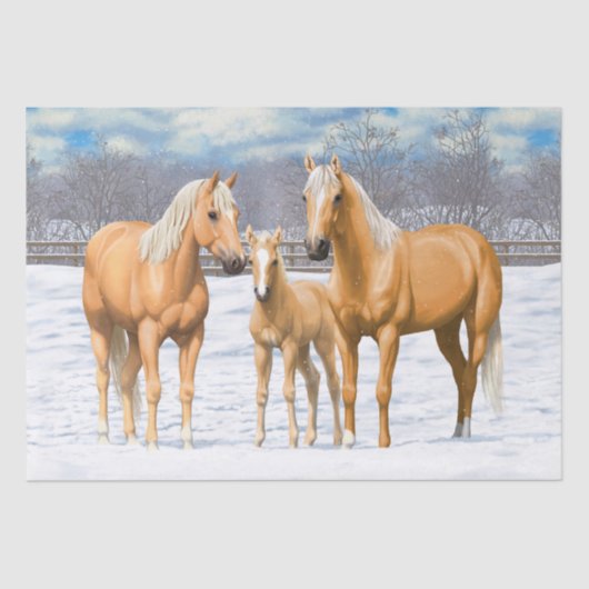Papier Mousseline Palomino Quarter Horses (Recto)
