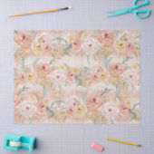 Papier Mousseline Pampas Grass Peony Floral Aquarelle rose pâle (Artisanat)