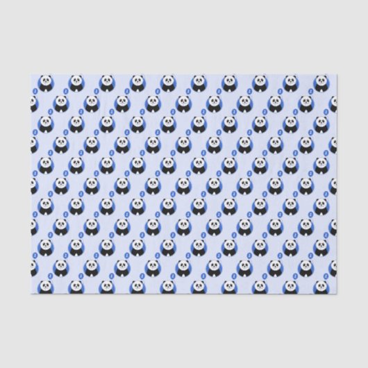 Papier Mousseline Panda 1 an bleu (Recto)
