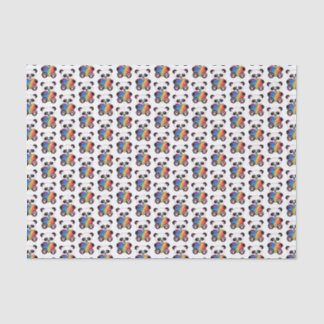 Papier Mousseline Panda Aquarelle Cute Avec Coeur Arc En Ciel