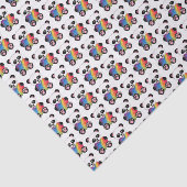 Papier Mousseline Panda Aquarelle Cute Avec Coeur Arc En Ciel (Détail)