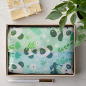 Papier Mousseline Panda Bear Motif Vert Imprimer (Cadeau)