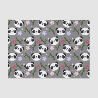 Papier Mousseline Panda de Kawaii sur le gris