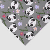 Papier Mousseline Panda de Kawaii sur le gris (Détail)