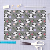 Papier Mousseline Panda de Kawaii sur le gris (Artisanat)