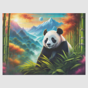 Papier Mousseline Panda géant dans la forêt de Bambou sur la montagn
