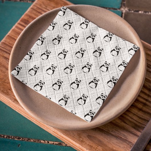 Papier Mousseline Panda géométrique