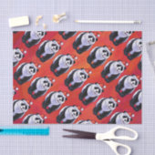 Papier Mousseline Panda Ours Noël Rouge (Artisanat)