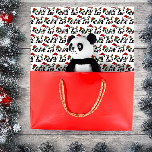 Papier Mousseline Pandas de Noël