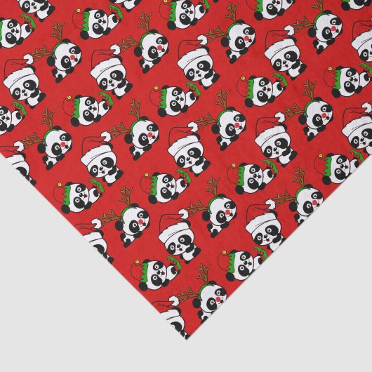 Papier Mousseline Pandas de Noël (Détail)